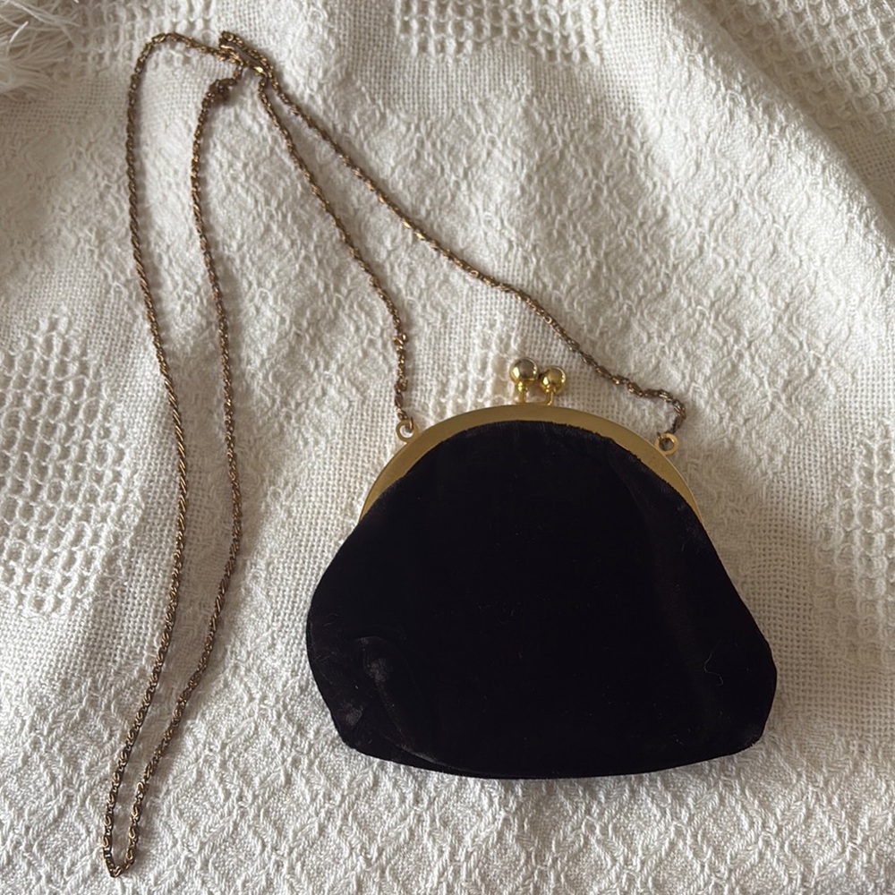 Elegant Black Velvet Evening Bag